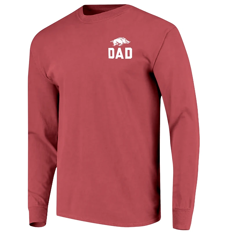 Men's Cardinal Arkansas Razorbacks Father's Day Campus Drawing Long Sleeve T-Shirt