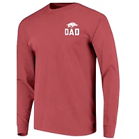 Men's Cardinal Arkansas Razorbacks Father's Day Campus Drawing Long Sleeve T-Shirt