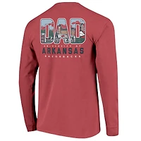 T-shirt à manches longues pour homme Cardinal Arkansas Razorbacks, motif dessin du campus la fête des pères