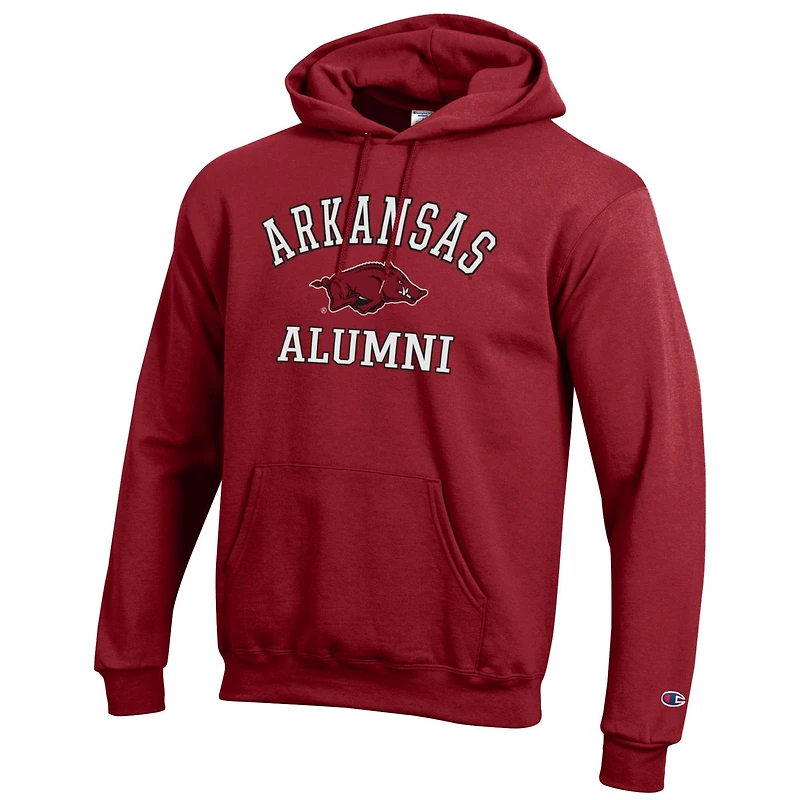 Men's Champion  Cardinal Arkansas Razorbacks Alumni Logo Pullover Hoodie