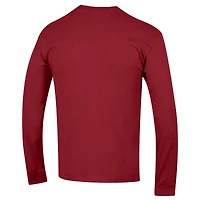 Men's Champion  Cardinal Arkansas Razorbacks Arch Over Logo 2-Hit Long Sleeve T-Shirt