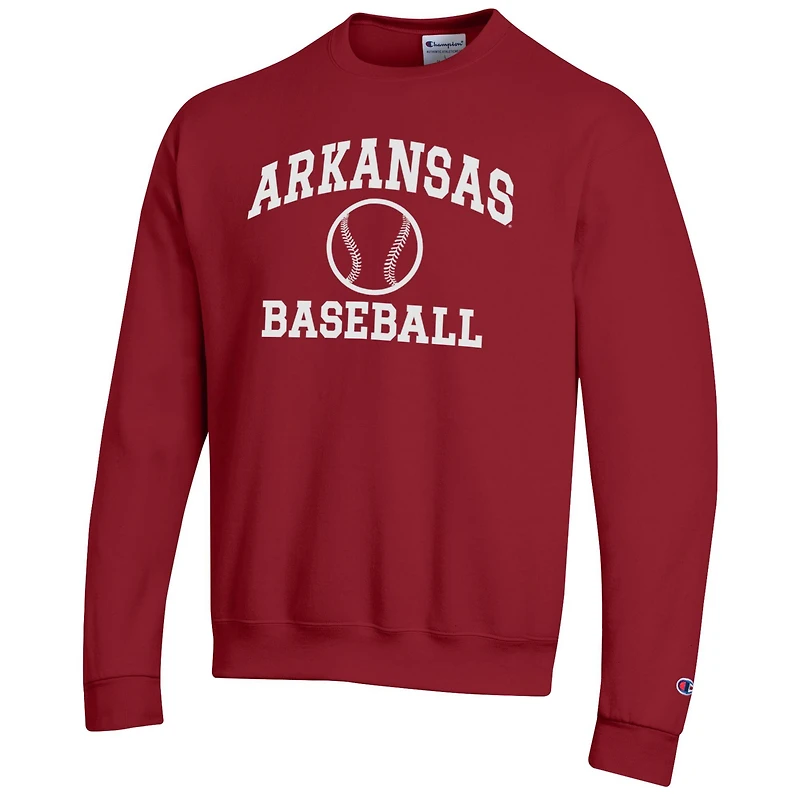Sweat-shirt ras du cou emblématique de l'équipe baseball des Cardinals l'Arkansas Razorbacks pour homme