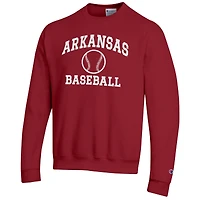 Sweat-shirt ras du cou emblématique de l'équipe baseball des Cardinals l'Arkansas Razorbacks pour homme