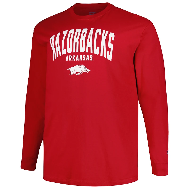 Champion Cardinal Arkansas Razorbacks Big & Tall Arch T-shirt à manches longues pour hommes