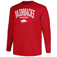 Champion Cardinal Arkansas Razorbacks Big & Tall Arch T-shirt à manches longues pour hommes