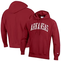 Men's Champion Cardinal Arkansas Razorbacks Team Arch Reverse Weave Pullover Hoodie