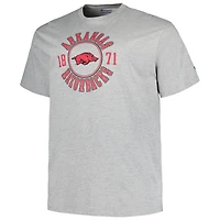 T-shirt Champion Heather Grey Arkansas Razorbacks Big & Tall Circle Logo pour hommes