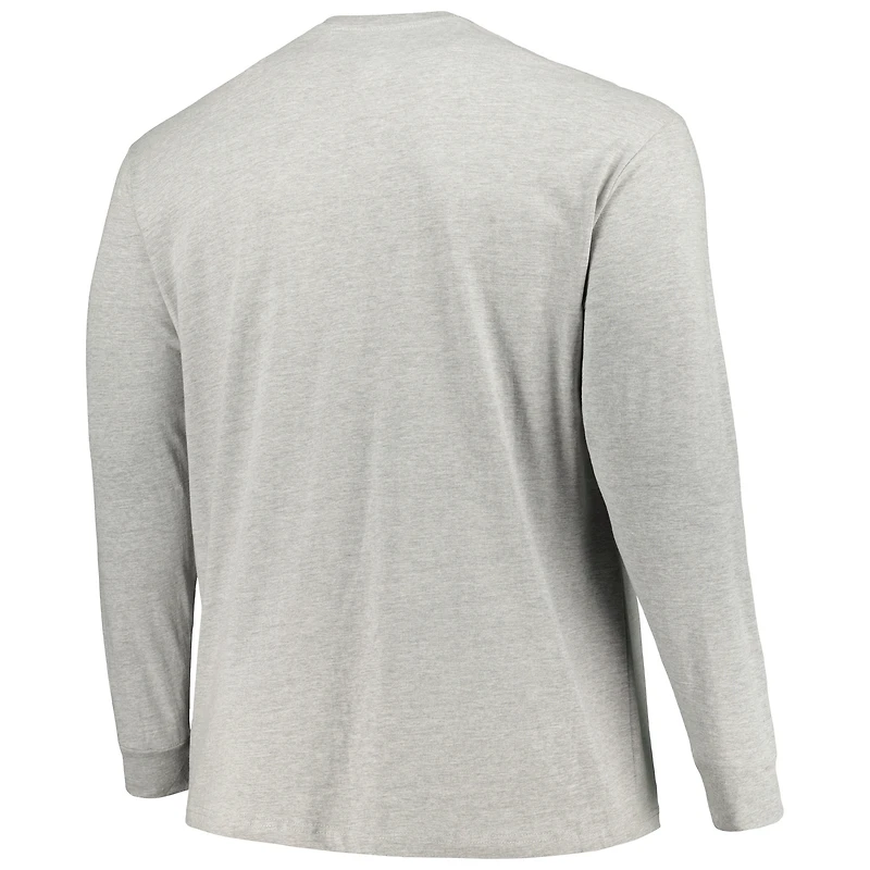 Men's Champion Heather Gray Arkansas Razorbacks Big & Tall Mascot Long Sleeve T-Shirt