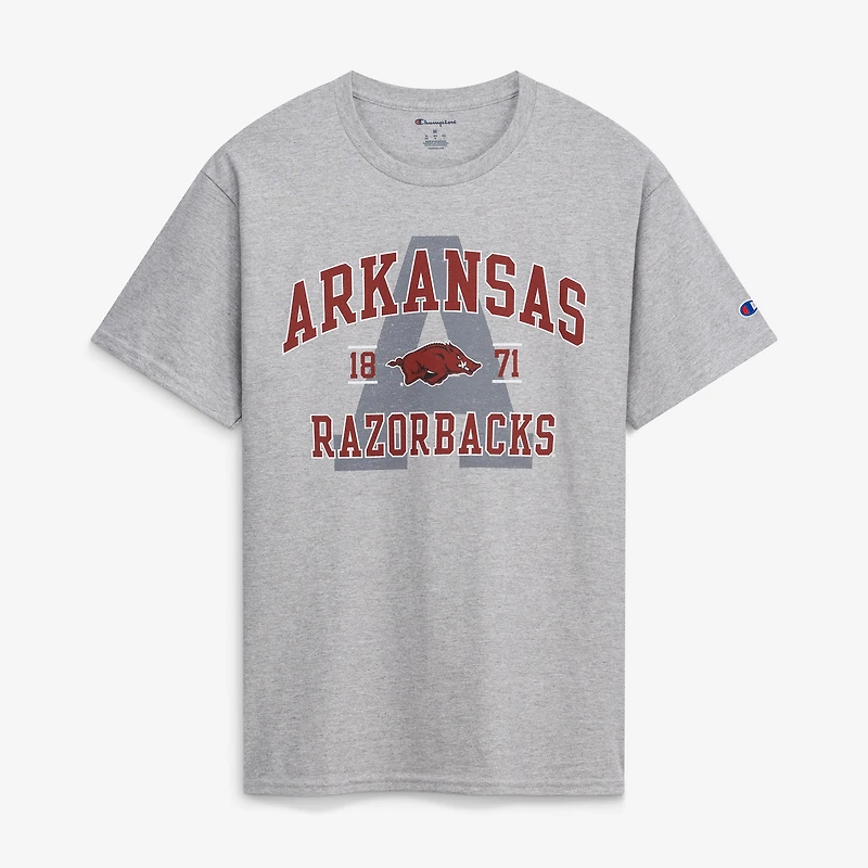 Men's Champion Heather Gray Arkansas Razorbacks Varsity T-Shirt