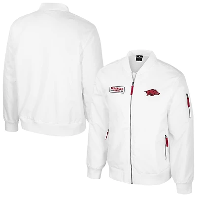 Blouson aviateur entièrement zippé White Rabbit pour homme Colosseum Arkansas Razorbacks