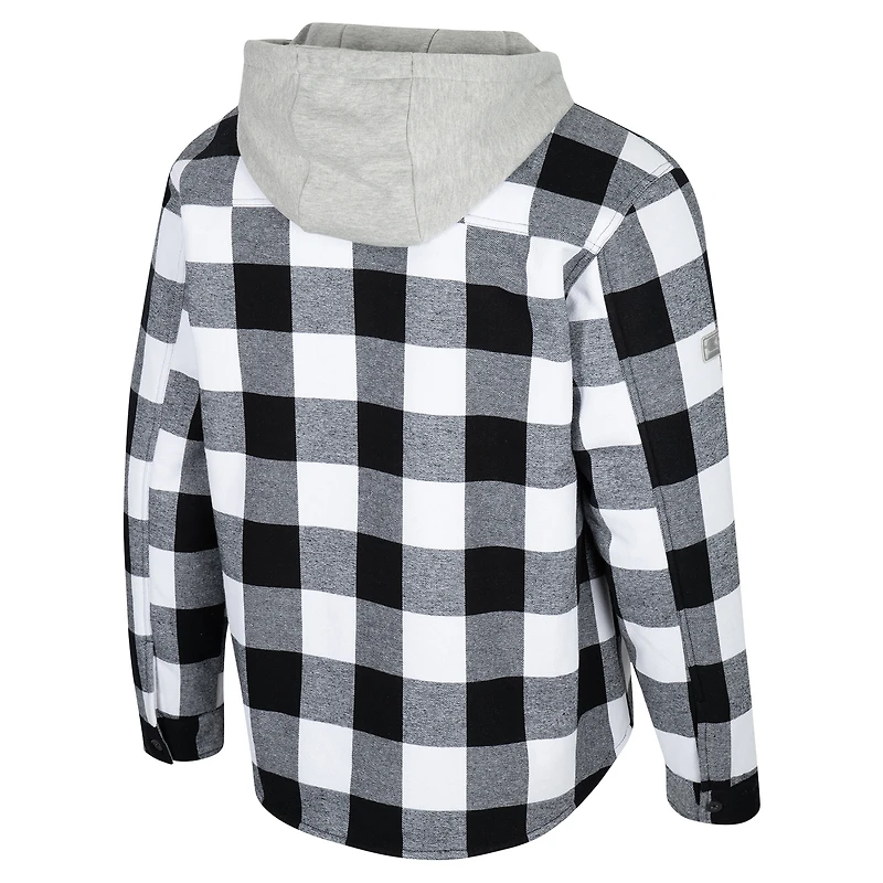 Men's Colosseum Black/White Arkansas Razorbacks Buffalo Plaid Full-Zip Jacket