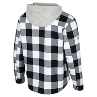 Men's Colosseum Black/White Arkansas Razorbacks Buffalo Plaid Full-Zip Jacket