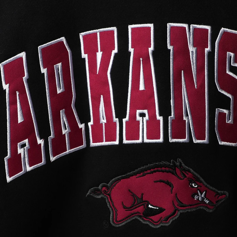 Colosseum Black Arkansas Razorbacks Arch & Logo Crew Neck Sweat-shirt pour homme