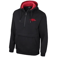 Sweat à capuche demi-zip Colosseum Black Arkansas Razorbacks pour hommes