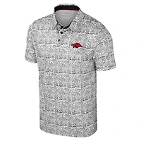 Men's Colosseum Black Arkansas Razorbacks It's Time! Allover Print Polo