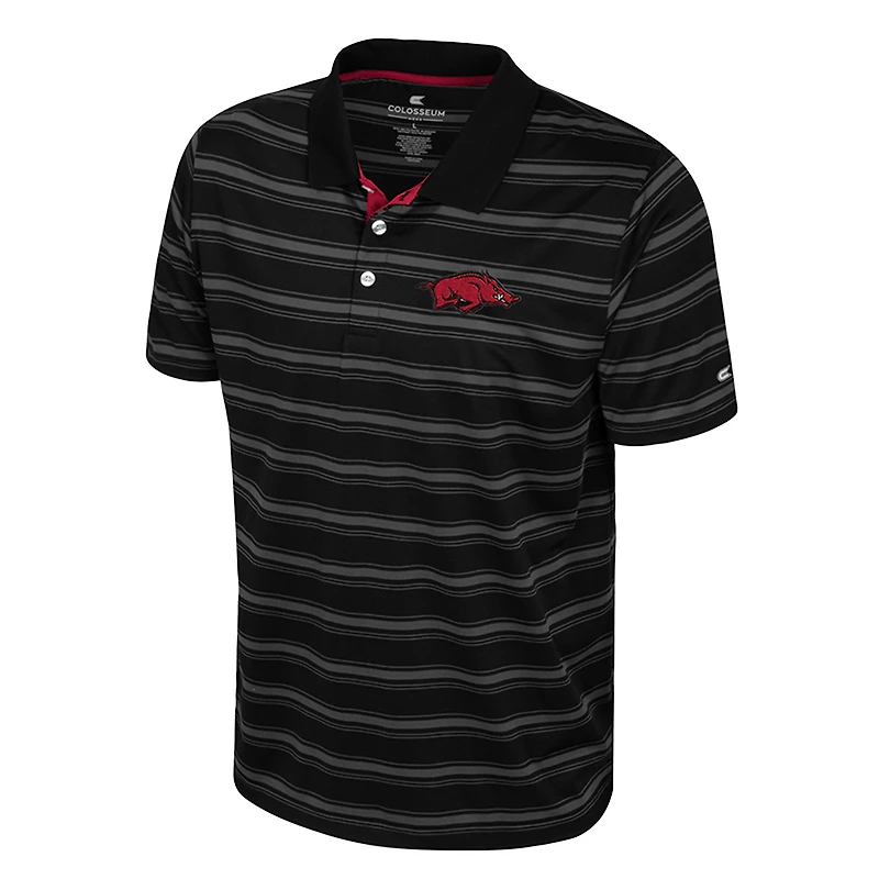 Men's Colosseum  Black Arkansas Razorbacks Milk Steak Polo