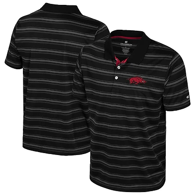 Men's Colosseum  Black Arkansas Razorbacks Milk Steak Polo