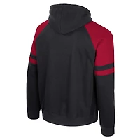 Men's Colosseum  Black Arkansas Razorbacks Todd Raglan Pullover Hoodie