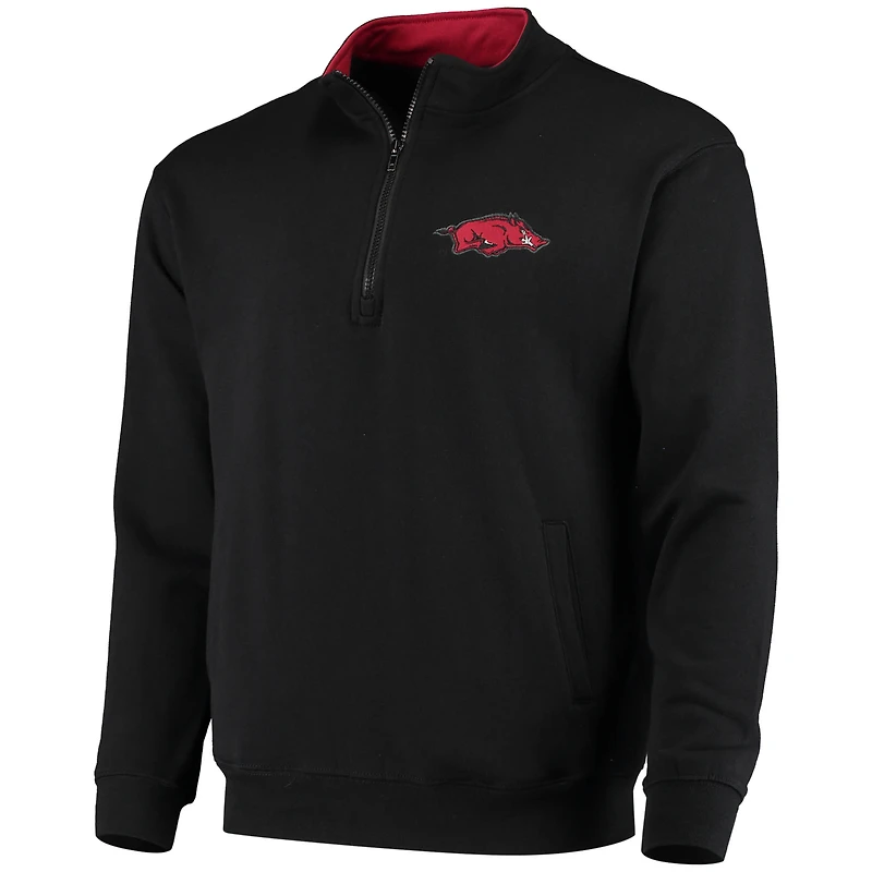 Men's Colosseum Black Arkansas Razorbacks Tortugas Logo Quarter-Zip Jacket