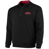 Men's Colosseum Black Arkansas Razorbacks Tortugas Logo Quarter-Zip Jacket