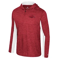 Sweat à capuche zippé quart de tour pour homme Colosseum Cardinal Arkansas Razorbacks Always Sunny
