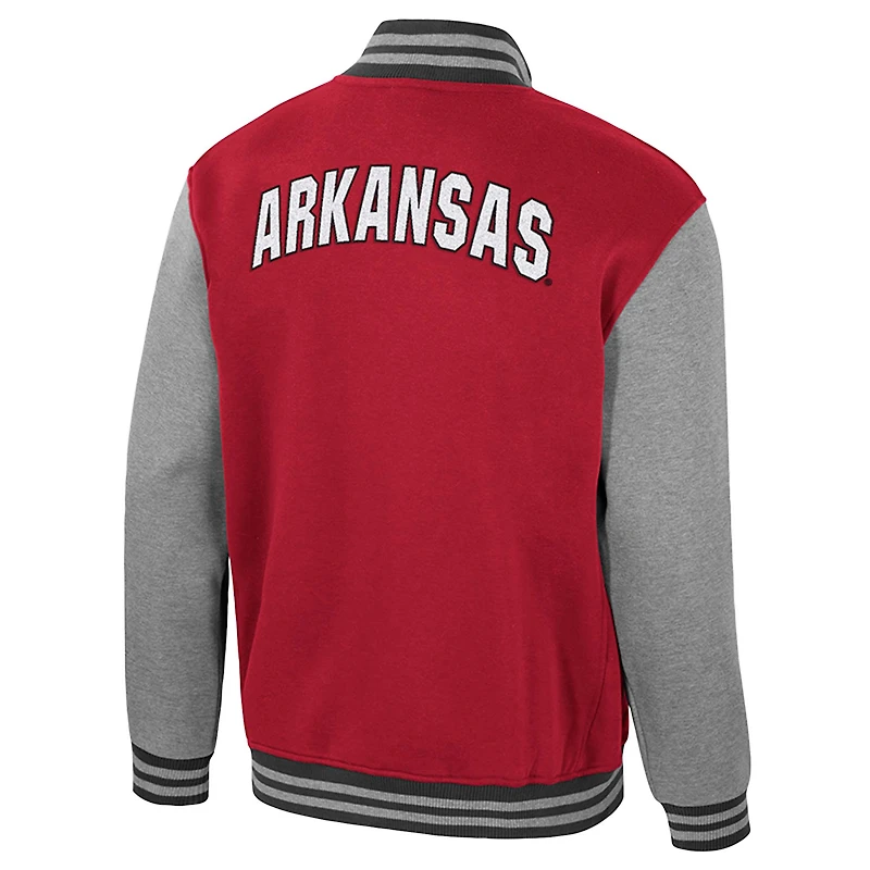 Men's Colosseum Cardinal Arkansas Razorbacks Ambi-Turner Full-Zip Varsity Jacket