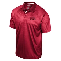 Colosseum Cardinal Arkansas Razorbacks Honeycomb Raglan Polo Homme