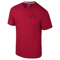 Men's Colosseum Cardinal Arkansas Razorbacks Logo Lockup 2-Hit Active Blend T-Shirt