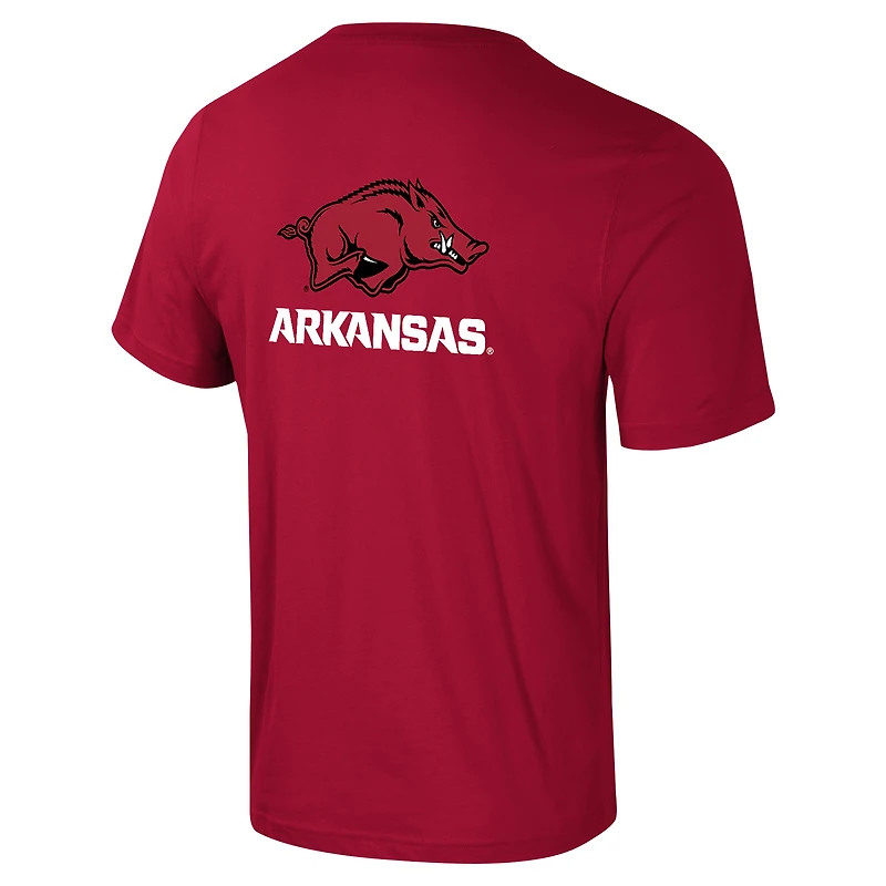 T-shirt Colosseum Cardinal Arkansas Razorbacks Logo Lockup 2-Hit Active Blend pour hommes