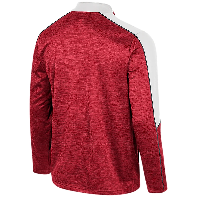 Veste à demi-zip chinée Colosseum Cardinal Arkansas Razorbacks pour hommes