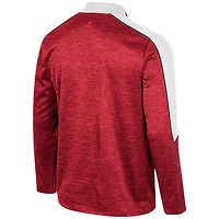 Veste à demi-zip chinée Colosseum Cardinal Arkansas Razorbacks pour hommes