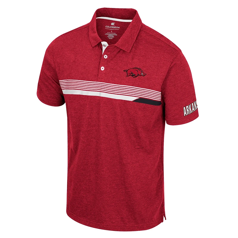 Men's Colosseum Cardinal Arkansas Razorbacks No Problemo Polo