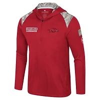 Men's Colosseum Cardinal Arkansas Razorbacks OHT Military Appreciation Quarter-Zip Hoodie Jacket