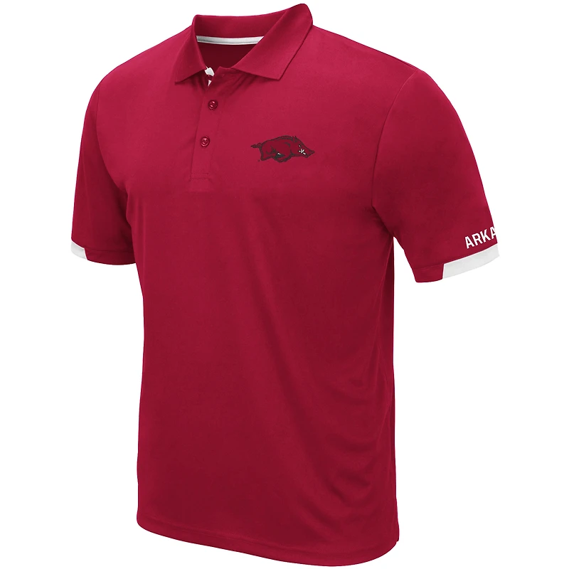 Men's Colosseum Cardinal Arkansas Razorbacks Santry Lightweight Polo