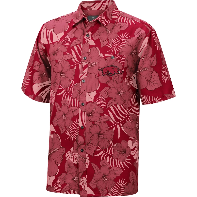 Men's Colosseum Cardinal Arkansas Razorbacks The Dude Camp Button-Up Shirt