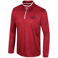 Men's Colosseum Cardinal Arkansas Razorbacks Wright Quarter-Zip Windshirt