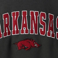 Men's Colosseum Charcoal Arkansas Razorbacks Arch & Logo Crew Neck Sweatshirt
