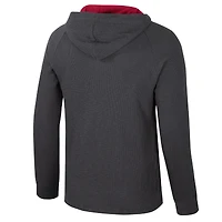 T-shirt à capuche manches longues Henley Dujour Ralgan pour homme Colosseum Charcoal Arkansas Razorbacks