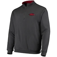 Men's Colosseum Charcoal Arkansas Razorbacks Tortugas Logo Quarter-Zip Jacket
