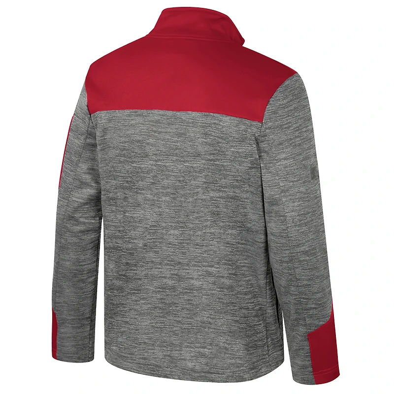 Men's Colosseum  Gray/Cardinal Arkansas Razorbacks Guard Full-Zip Jacket