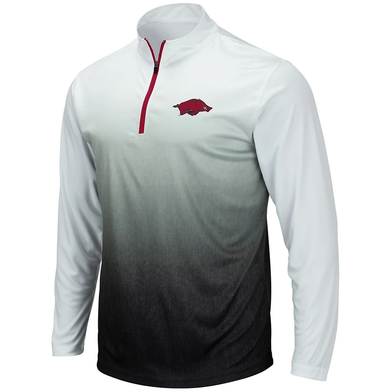 Men's Colosseum Gray Arkansas Razorbacks Magic Team Logo Quarter-Zip Jacket