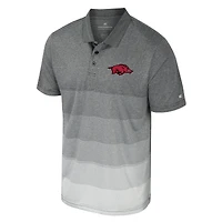Men's Colosseum Gray Arkansas Razorbacks Striped Mesh Polo