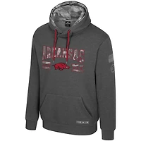 Men's Colosseum  Heather Charcoal Arkansas Razorbacks Operation Hat Trick Squad Hoodie
