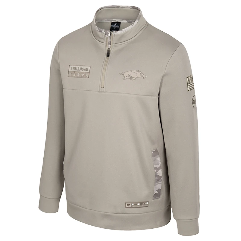 Pull à glissière quart de tour Colosseum Oatmeal Arkansas Razorbacks Operation Hat Trick Battalion pour homme