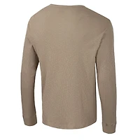 Men's Colosseum  Tan Arkansas Razorbacks Great Outdoors Henley Long Sleeve Shirt