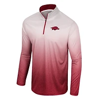 Men's Colosseum White/Cardinal Arkansas Razorbacks Laws of Physics Quarter-Zip Windshirt