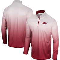 Men's Colosseum White/Cardinal Arkansas Razorbacks Laws of Physics Quarter-Zip Windshirt