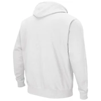 Men's Colosseum White Arkansas Razorbacks Arch & Logo 3.0 Pullover Hoodie