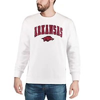 Colosseum Arkansas Razorbacks Arch & Logo Crew Neck Sweat-shirt pour homme en blanc