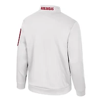 Men's Colosseum White Arkansas Razorbacks Mainframe Quarter-Zip Fleece Jacket